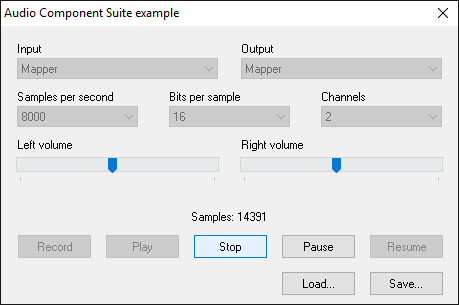 Audio Component Suite demo example