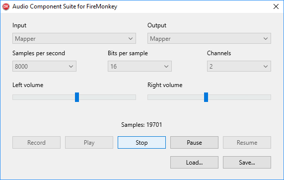 Audio Component Suite for FireMonkey demo example