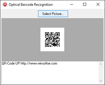 Optical Barcode Recognition demo example