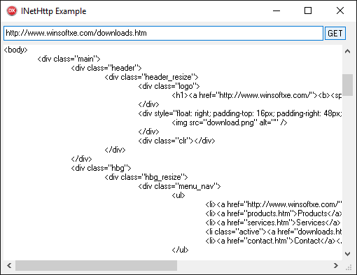 WinInet Component Suite demo example